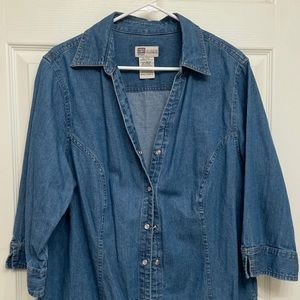 Pearl Snap Jean Shacket